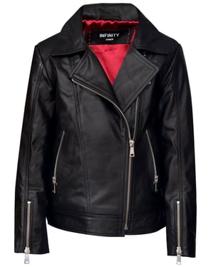 Kinderjacken Designer-Bikermäntel aus 100 % Leder für Mädchen mit Reißverschluss (1–13 Jahre)