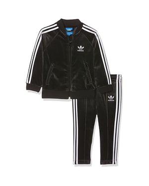 Adidas Velor Kids Black Trainingsanzug