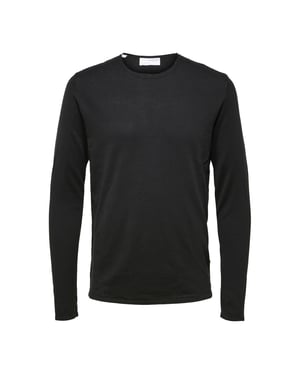 Rocks Knit Crew Neck Zwart von Selected in der farbe Schwarz und in größe L.