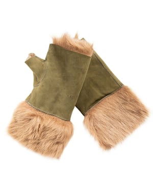 Damen-Fäustlinge aus Lammfell, fingerlose Manschetten, Toscana-Wildleder, Schaffellfell