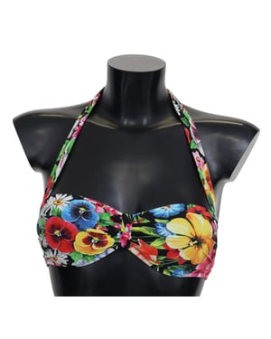 Dolce & Gabbana Women's Maillots de bain à imprimé floral multicolore Tops de bikini