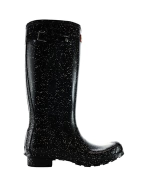 Hunter Giant Glitter Kinder-Gummistiefel, Schwarz