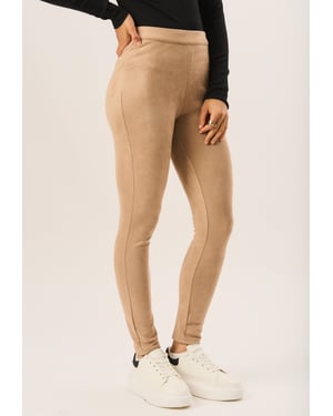Skinny Stretch-Leggings aus Wildlederimitat