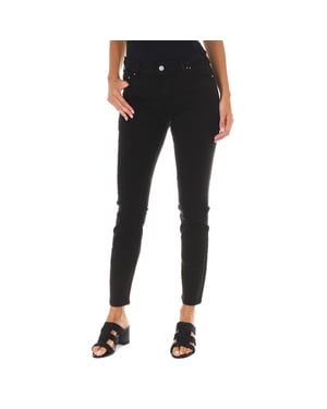 Lange Denim-Hose aus elastischem Stoff 10DB50255-G239 Frau