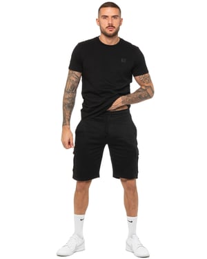 Enzo | Herren T-Shirt Trainingsanzug mit Shorts Set - Schwarz