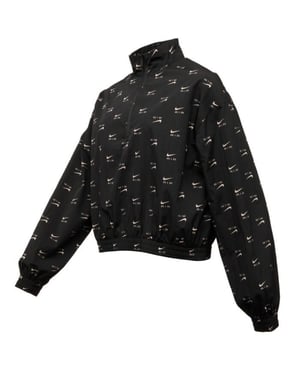 Schwarze, dunne Jacke mit durchgehendem Logo von Nike