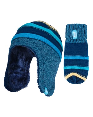 Wärmehalter - Kinder Jungen Winter Warm Fleece gefüttert Thermomütze und Fäustlinge Set mit Ohrenklappen - CCM2P4