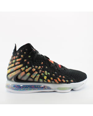 Nike Lebron XVII Schwarzes Textil Unisex Schnürsenkrainer BQ3178 005