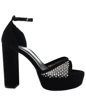Ted Baker Bexins Crystal Mesh Damen Schwarze Plateausandalen