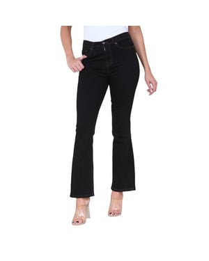 Magic Shaping High Waisted Slim Flare Leg Jeans für Damen in Schwarz