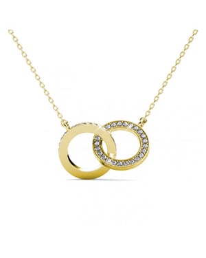 Circle Twin Halskette - Gold und Kristall