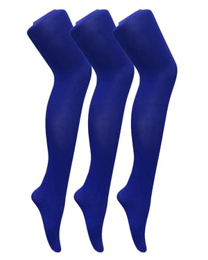 3 Paar Multipack Damen farbige undurchsichtige 80 Denier Strumpfhosen | Socken Snob | einfarbige Block Farbe Strumpfhosen - Colbalt Blau