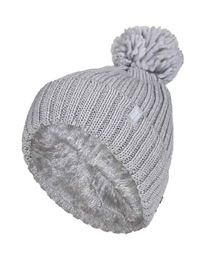 Ladies Ribbed Cuffed Thermal isoliert Winter Pom Pom Bommelmütze