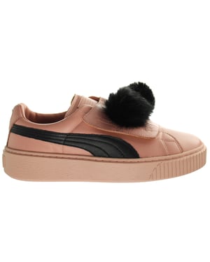 Puma -Korb -Plattform Pompom Womens Pink Trainer