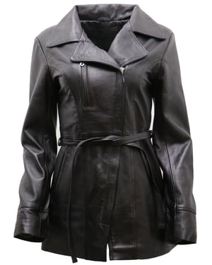 Damen-Bikerjacke aus Leder in Md-Länge – Okehampton