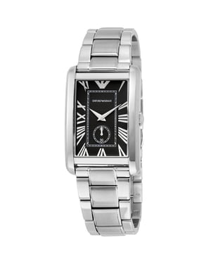 Emporio Armani AR1608 Rechteckig Schwarzes Zifferblatt Herrenuhr