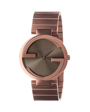Gucci YA133317 Interlocking Braunes Zifferblatt Unisex-Uhr
