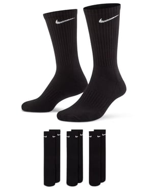 Nike Everyday Cushion Crew Trainingssocken, 3 Paar in Schwarz