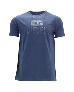 Diesel Monotones Logo Marineblaues T-Shirt