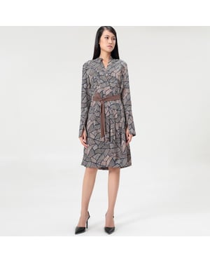 Tunikakleid mit geometrischem Vintage-Print