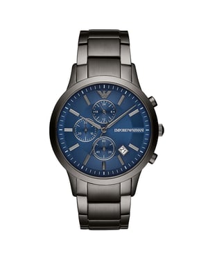 Emporio Armani AR11215 Chronograph blau Zifferblatt Gunmetal Armband Herrenuhr