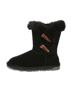 EVER AU Frauen Stork Horn Toggle Knopf kurze Stiefel - Schwarz