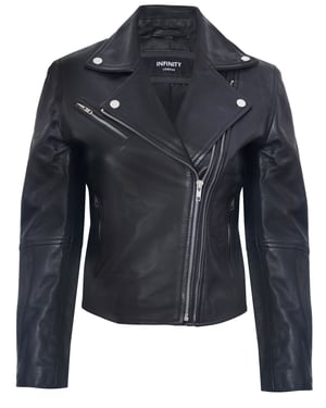 Retro-Bikerjacke aus Leder für Damen – Madeley