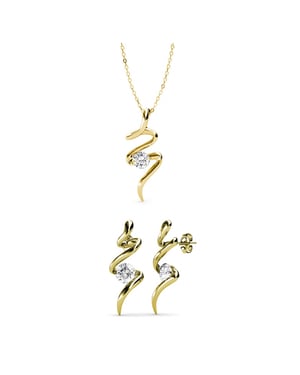 Spiralset - Gold und Kristall