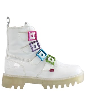 Kicker x Konfetti -Publikum Kizzie Höher Damen weiße Stiefel