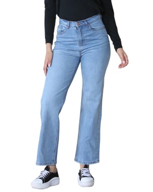 MYT Ladies Wide Leg High Waisted Jeans in Hellblau