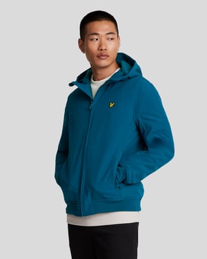 Herren Fleece-Rückseite Softshell-Jacke in Marineblau