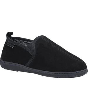 Hush Puppies Herren Arnold Slip On Leder Pantoffel (Schwarz)