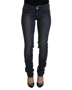 Acht Graue Baumwolle Skinny Niedrigbund Damen Freizeit Denim Damen Jeans