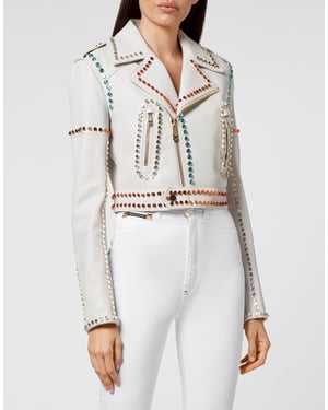 Leder Biker-Jacke