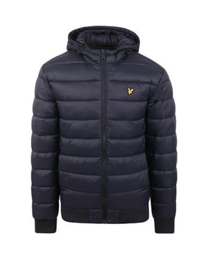 Wattierte, wattierte Jacke in Dunkelblau mit Lyle & Scott-Logo