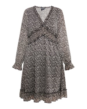 Dreimaster Kleid Damen schwarz/beige