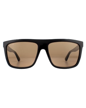 Gucci Square Mens Schwarz Braun Sonnenbrille