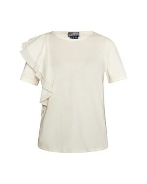 Dreimaster T-Shirt Damen Wollweiß
