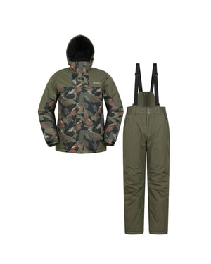 Mountain Warehouse Herren Camo Skijacke & Hose (Grün)