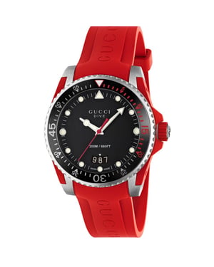 Gucci YA136309 Tauchen schwarzes Zifferblatt Silikon Herrenuhr