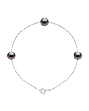 Armband TRIO - 3 echte Tahiti-Zuchtperlen, rund 7-8 mm