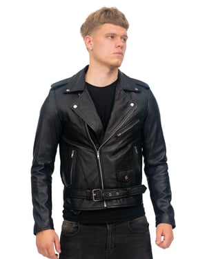 Klassische Herren-Bikerjacke aus Brando-Leder – Antalya