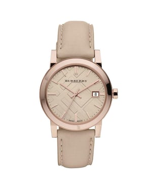 Burberry BU9109 Rose Gold Tone Beige Check Dial Damenuhr