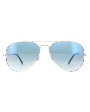 Ray-Ban Aviator Herren Silber Farbverlauf Hellblau Sonnenbrille