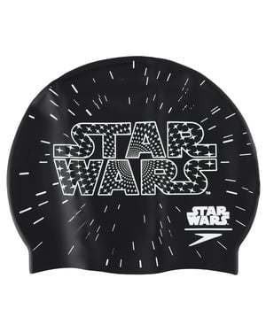 Speedo Star Wars Black Junior Slogan Print Silicon Schwimmkappe 8 08386C353