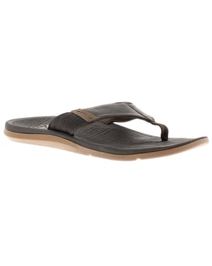 Reef Santa Ana Herren Leder Zehensteg Flip-Flops schwarz