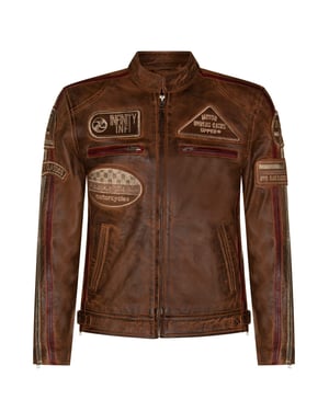 Herren Racing Leder Bikerjacke-Portland