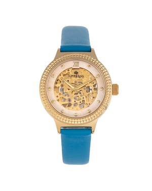 Empress Alice Automatic MOP Skeleton Dial Leather-Band Watch