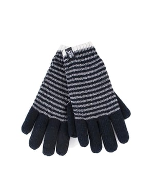 Heat Holders - Gestreifte, mit Fleece gefütterte Thermohandschuhe für Damen