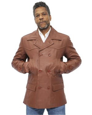 Herren-Peacoat aus Rindsleder-Krakaw